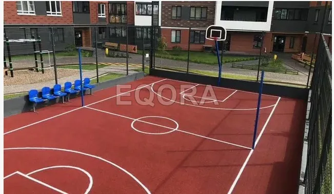 Бесшовное покрытие из резиновой крошки для баскетбольной площадки в Воскресенске